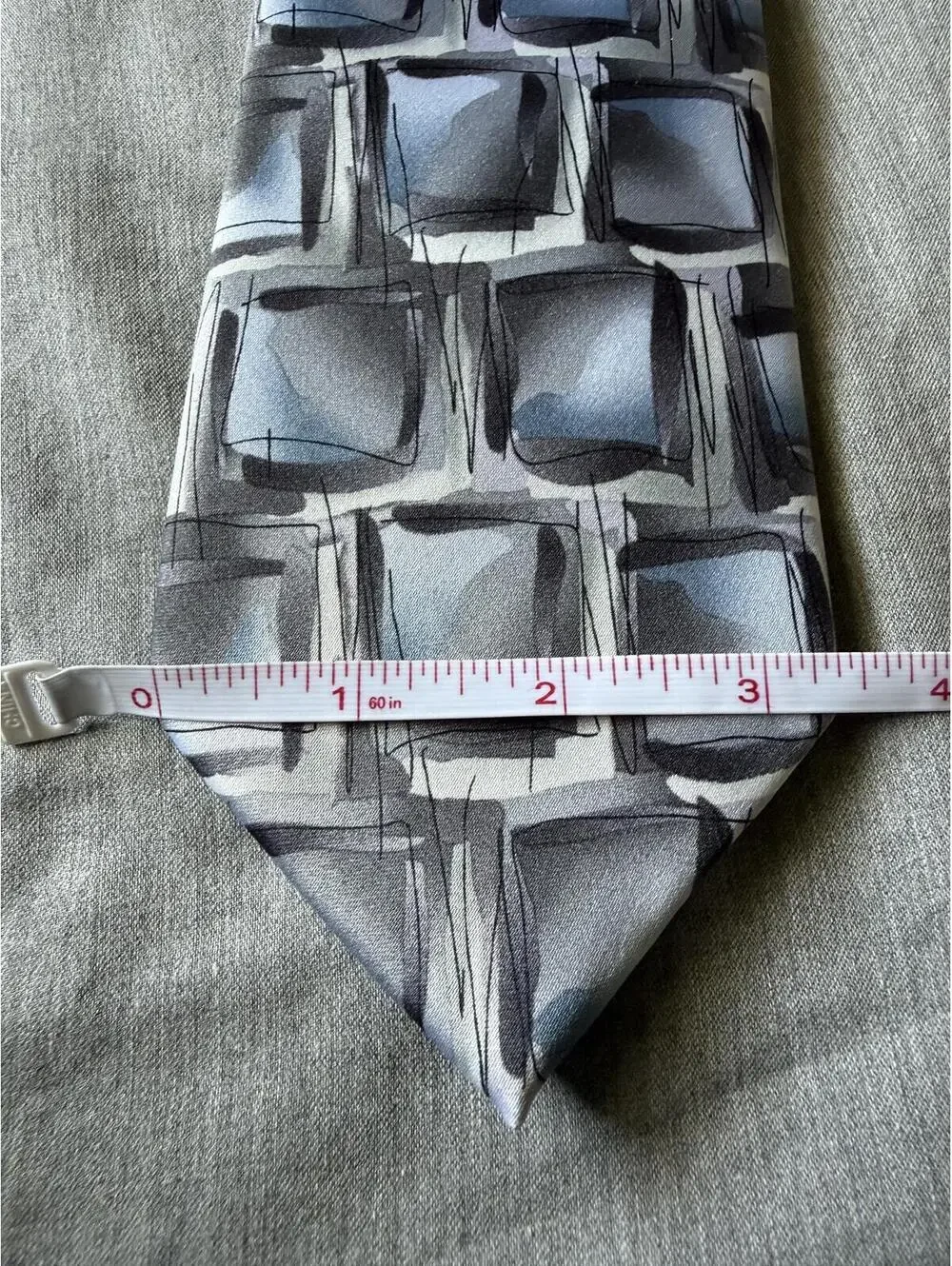 J. Garcia Mens Tie Uncorrected Manuscript Collection 55 Grey Blue 3.5'x 58'